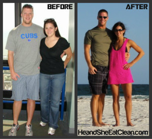 Eating clean and working out changed their lives. Scott went from a waist size of 38” to 32” and Whitney went from a size 10 to a size 2/4.