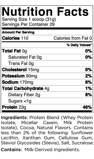 Whey Chocolate Protein Powder Nutrition Facts Runners High Nutrition 5627