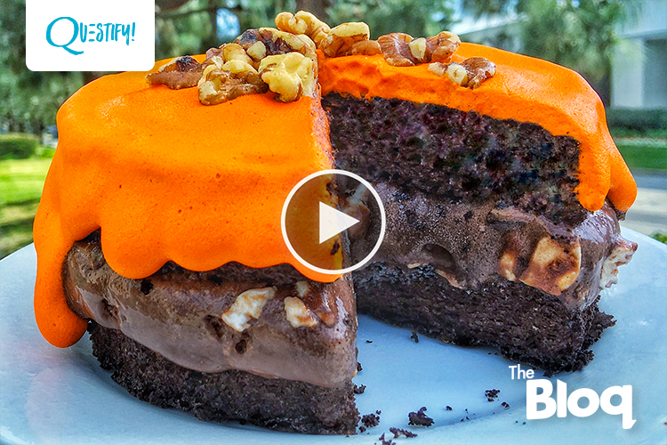 Stranger Things Halloween Upside Down Ice Cream Cake