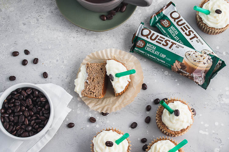 Make the Most of Your Mocha Chocolate Chip Quest Bar with These Mocha Cupcakes